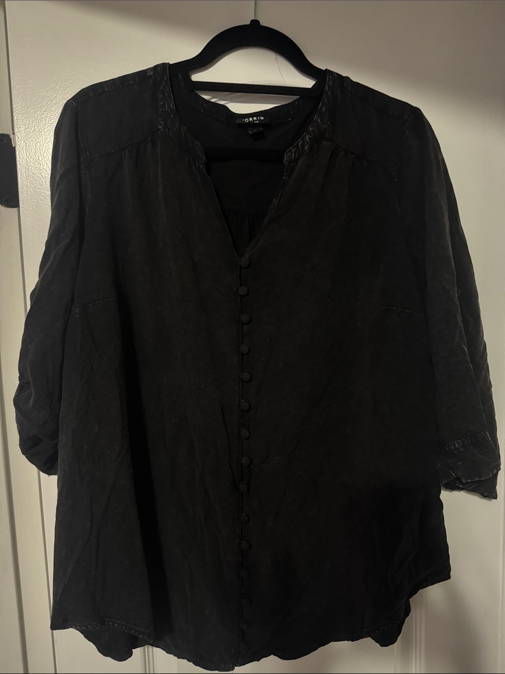 torrid Black Button-Front Blouse